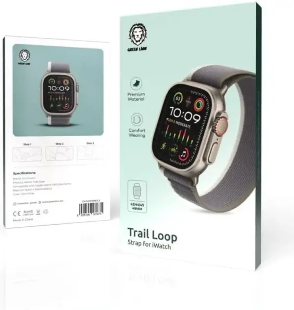 GREEN LION TRAIL LOOP STRAP FOR WATCH 42|44|45|49MM | OLIVE+GRAY